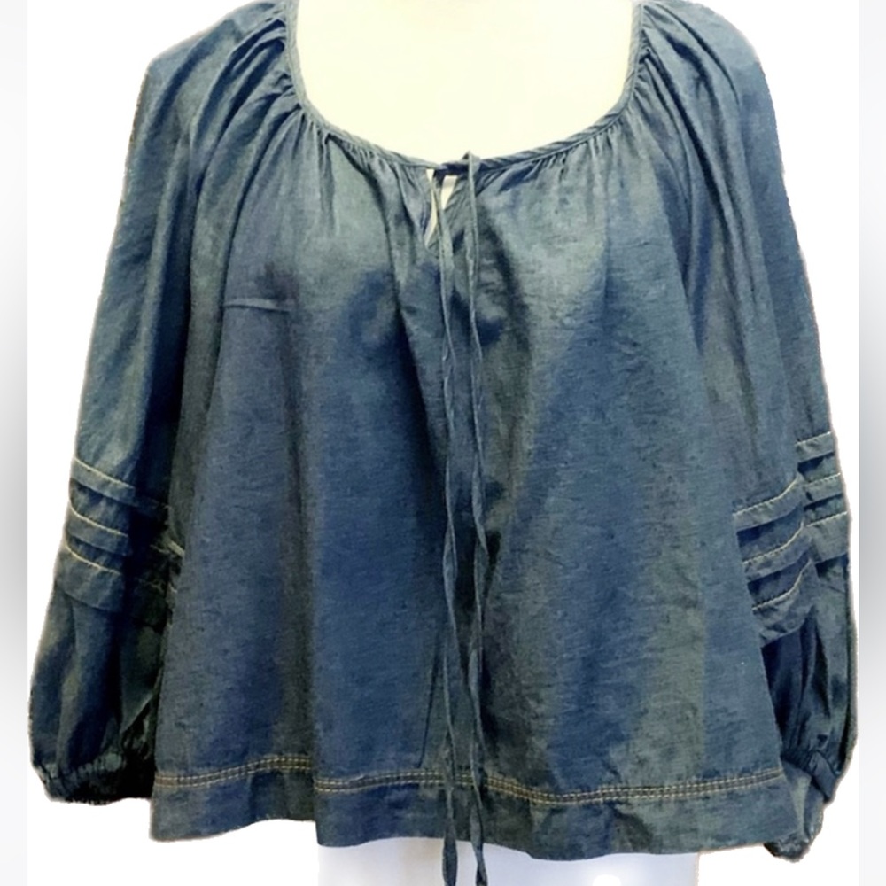 KAREN KANE Popover Cotton Peasant Blouse (S)